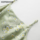 Red Sleeve 2024 Summer New Women's Printed Pressed and Fitted Waist Square Collar Pullover Sling Top
