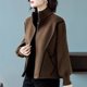 Autumn fashion new style woolen coat for women over 50 years old, middle-aged and elderly mothers, autumn and winter style stand-up collar thick coat
