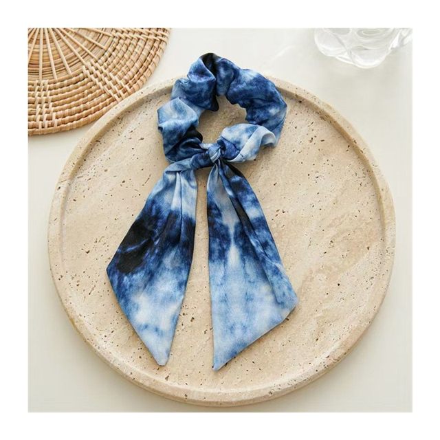 New style of women's wild rose Van Gogh streamer large intestine hair circle starry sky satin oil painting hair tie head rope rubber band hair rope