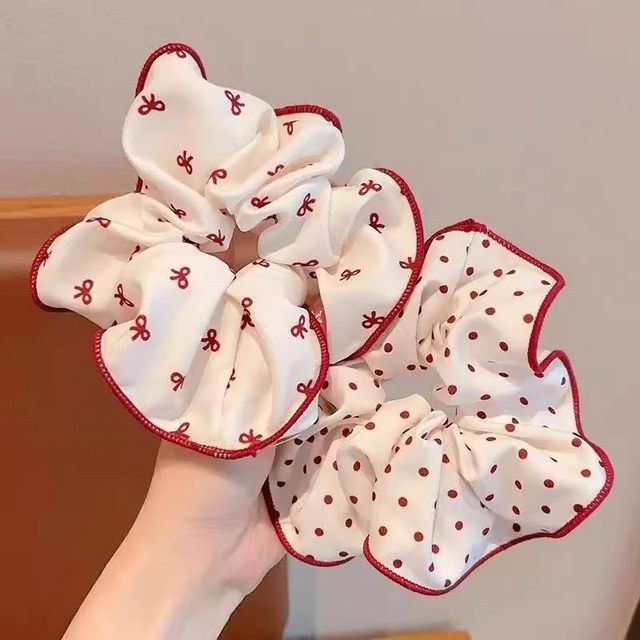 2025 new red children's large intestine ring does not hurt hair girl's hair rope girl tie bun head high elastic hair ring