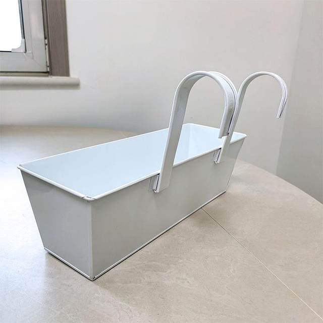 
Hanging flower pots for indoor and outdoor greening, home gardening, living room, large-capacity iron metal rectangular hanging flower buckets