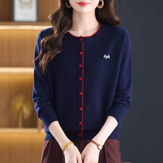 Speedy mom wear autumn new round neck sweater women's loose large size foreign style age-reducing sweater bottoming shirt spring and autumn