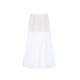 
2025 summer new pure white lace spliced ​​hip skirt for women with slim fit and slim A-line long skirt