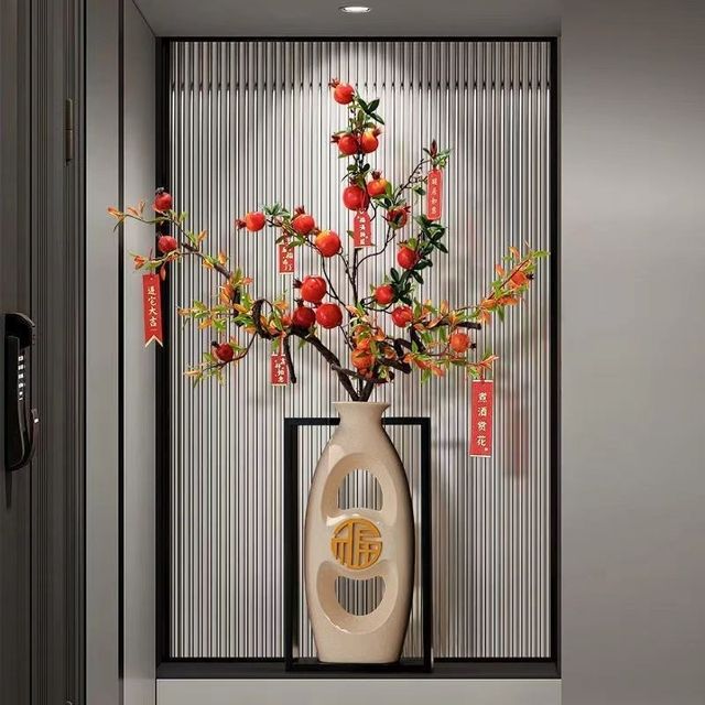 
Floor-standing large vase ornaments new Chinese style t living room TV cabinet next to the sofa entrance door porch screen decoration