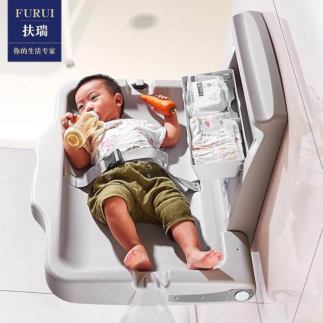 The third toilet baby care table can fold the wall -hung wall -style children's change of clothing table diaper mother baby table bathroom seat
