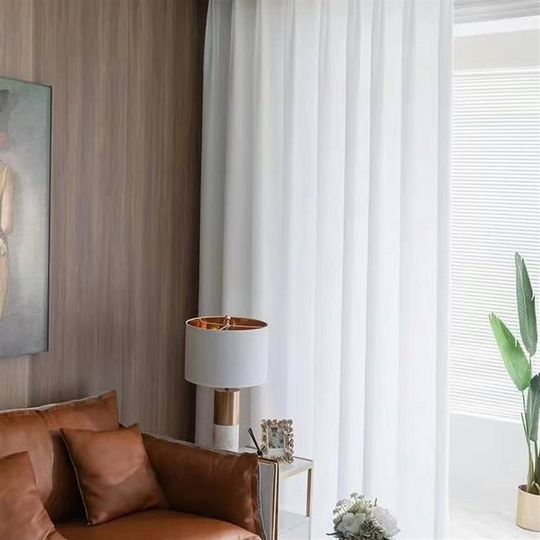 White curtains, gauze curtains, soft pink gray chiffon, soft living room, bedroom balcony, bay window, sunshade hook, Velcro yarn