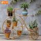 Creative European bicycle iron art n flower stand balcony flower stand pothos flower pot stand home gardening climbing pergola white