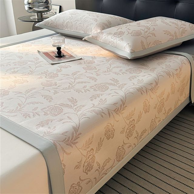
pe jacquard ice silk mat i three-piece set summer class a maternal and infant grade machine washable air-conditioned soft mat mattress 2025 new style