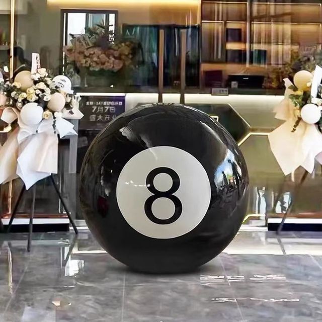 
Black Eight Billiards Hall Floor-standing H Sculpture Oversized Ornament No. 89 Billiards Club Opening Decoration Beautiful Display
