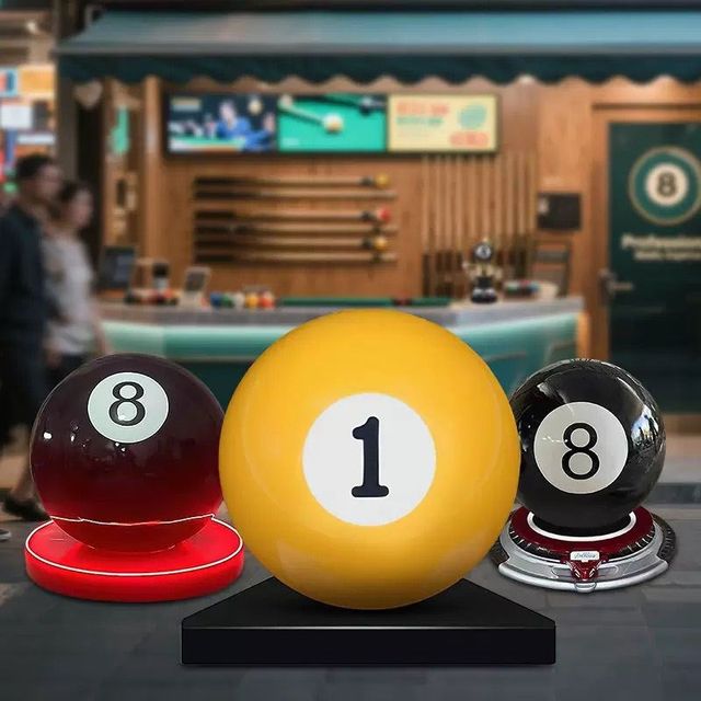
Black Eight Billiards Hall Floor-standing H Sculpture Oversized Ornament No. 89 Billiards Club Opening Decoration Beautiful Display