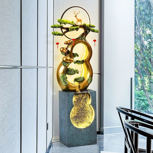 
Home gourd flowing water fountain living room office floor-standing ornaments recycling aquatic wealth landscape opening housewarming gift