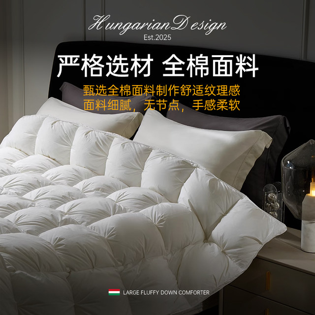 Authentic down quilt 95 white goose down winter quilt spring and autumn quilt four seasons quilt core thickened warm and lockable goose down wedding quilt