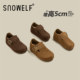 Snowelf thick-soled Birkenstock shoes for women 2025 new winter slip-on inner heightening single shoes genuine leather mule shoes
