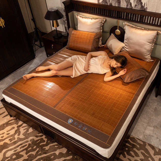 
Maternal and infant grade A-grade summer mats, carbonized bamboo mats, double-sided rattan mats, foldable household straw mats, student dormitory mats