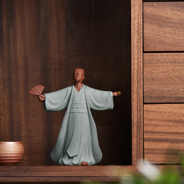 Large landscaping ornaments Classical historical figure ceramic craftsmanship Chinese simple gardening micro -landscape home decoration