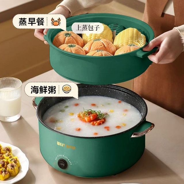 Intelligent fully automatic all-in-one electric wok for cooking, multifunctional cooking pot for steaming, frying, rinsing, non-stick electric hot pot and electric fryer
