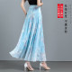 
2025 summer new retro embroidered high waist a-line skirt chiffon skirt long skirt women's dancing skirt big twill twill skirt