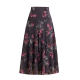 2025 summer new style flower-cut chiffon skirt for women A-line versatile midi skirt high waist large size slim dance skirt
