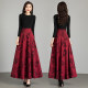 Spring and Autumn new printed temperament high-waisted A-line skirt for women mid-length large-size skirt versatile dancing long skirt