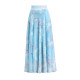 
2025 summer new retro embroidered high waist a-line skirt chiffon skirt long skirt women's dancing skirt big twill twill skirt