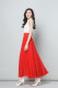 2025 summer new zipper long skirt fairy slim apart beach vacation A-line skirt high-waisted chiffon skirt
