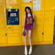 Your lazy llan high temperature ironing arts American retro sleeveless jersey top
