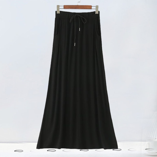 Spring and summer new leisure sports guard skirt female half -body tight high waist A -line large size cover skirt mid -length thin
