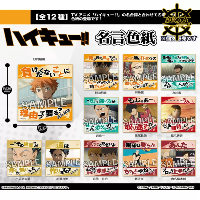 排球少年色纸 新人首单立减十元 21年12月 淘宝海外