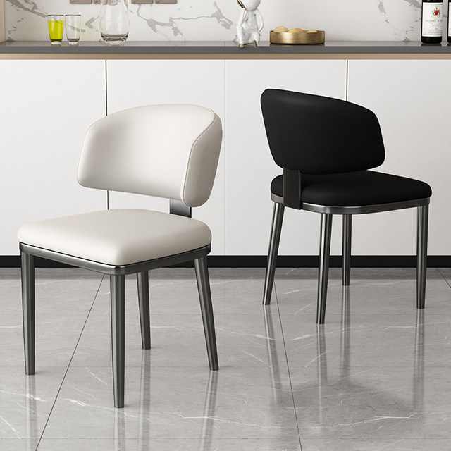 Picture of Italian minimalist dining chair Modern simple dining table and chair ...