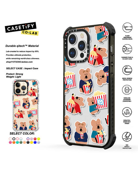 CASETiFY popcorn bear suitable for iphone15/14/13/Pro/Max anti-fall phone case