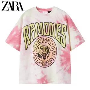 Zara - Ramones Tie Dye T-Shirt - Pink - Unisex