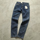 Boutique spring men and women same style jeans heavy wash old retro women pure cotton micro-stretch feet pants casual trousers