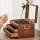 Solid wood full lock jewelry box jewelry storage box high-end exquisite medieval style jewelry box simple birthday wedding gift