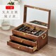 Solid wood full lock jewelry box jewelry storage box high-end exquisite medieval style jewelry box simple birthday wedding gift