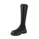 Jiaoyu small-sized boots for women, winter slim boots, thin V-mouth knight boots for small people, thick-soled high boots