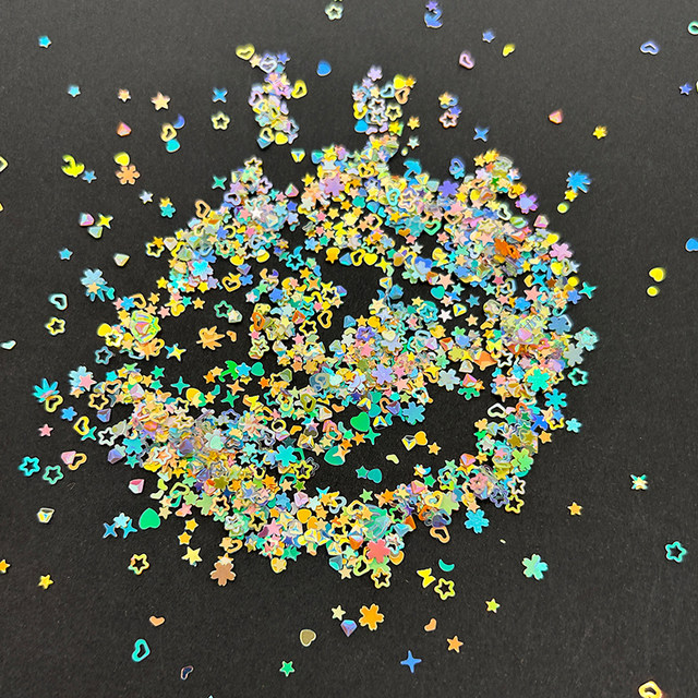 Solid color bottled colored PVC gold glitter plastic sheet handmade diy cream glue filler nail art material