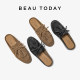 BeauToday thick heel brenkins shoes for women 2025 new summer retro muller slippers