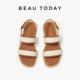 BeauToday Rhone Valley Flat Sandals Women's Summer One-Strip Sandals Fashionable Beach Shoes