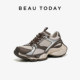 BeauToday Lava Cocoa Thick Sole Daddy Shoes Women's 2025 New Sports and Leisure Shoes Retro Height Enhancement Shoes