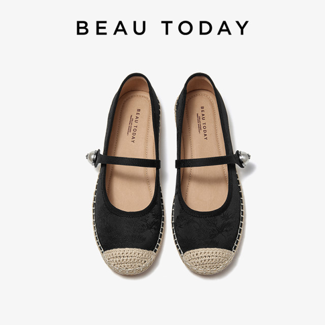 BeauToday light mouth single shoes female fisherman shoes fisherman shoes one foot canvas shoes loafer shoes