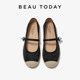 BeauToday light mouth single shoes female fisherman shoes fisherman shoes one foot canvas shoes loafer shoes