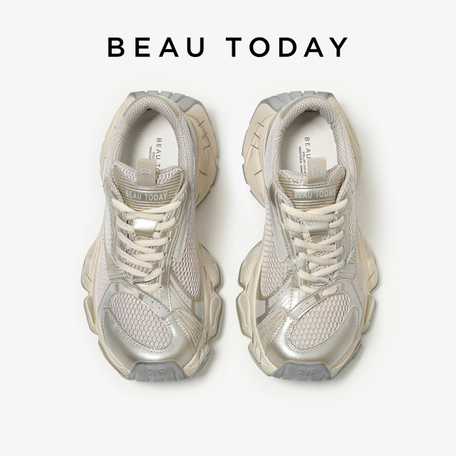 BeauToday Lava Cocoa Thick Sole Daddy Shoes Women's 2025 New Sports and Leisure Shoes Retro Height Enhancement Shoes