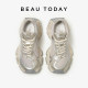 BeauToday Lava Cocoa Thick Sole Daddy Shoes Women's 2025 New Sports and Leisure Shoes Retro Height Enhancement Shoes