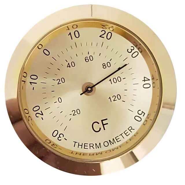 Inlaid thermometer hygrometer luggage instrument decoration mini metal round tea box automatic machine 37mm