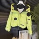 Korean version of candy color labeled cotton short jacket for women's jacket 2025 spring new casual hooded age-reducing two-cotton jacket