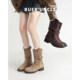 Sheepskin version! Inner heightened boots for women 2025 new Maillard retro rough heel folds piled western Martin boots