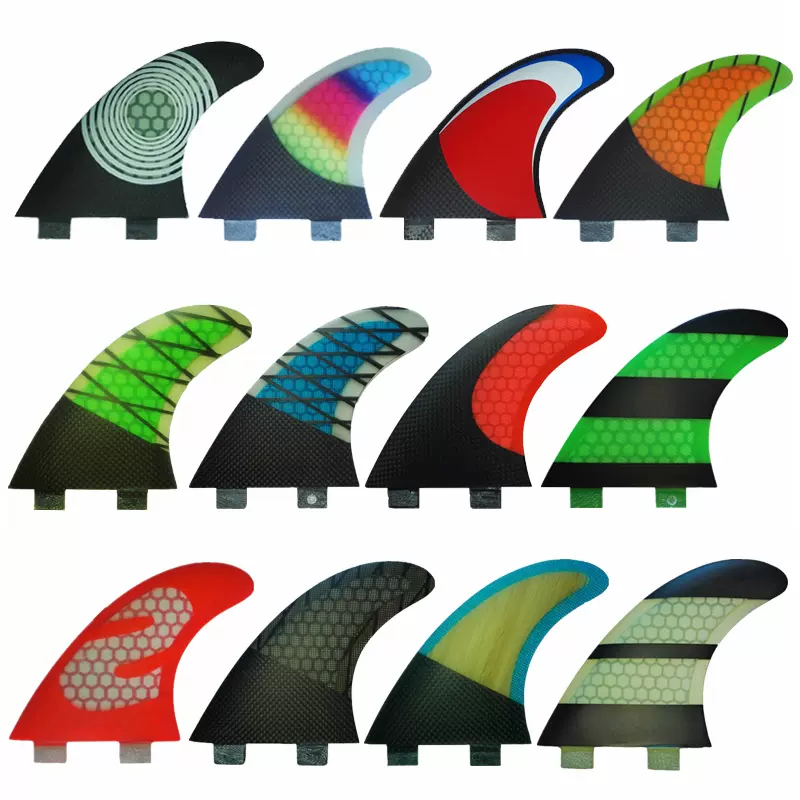 直销供fcs G5 Surf Fin 冲浪板尾舵鱼鳍碳纤维玻璃钢蜂窝材质尾鳍