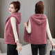 Coral Vest Women Wear loose Korean vest vest, velvet hooded jacket, middle -aged mother autumn and winter, shoulders