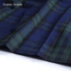 New autumn products Sunny clouds asymmetric pleated plaid skirt blue and green skirt versatile