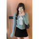 French style V-neck lace bow lace-up bottoming sweater for women in autumn and winter slim fit inner sweater top